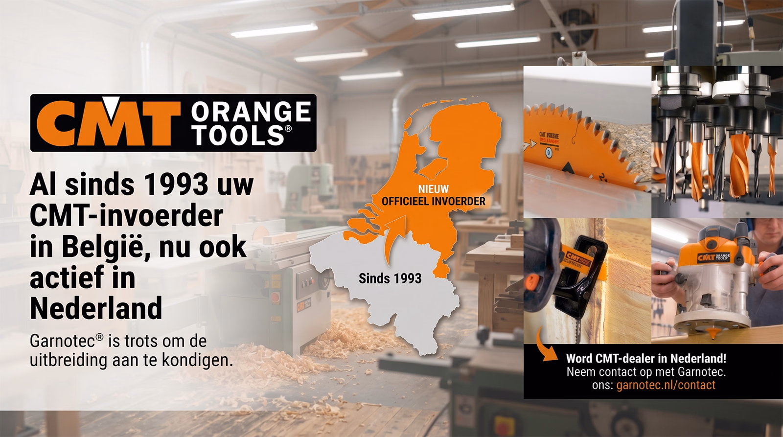 Garnotec invoerder van CMT Orange Tools in Nederland