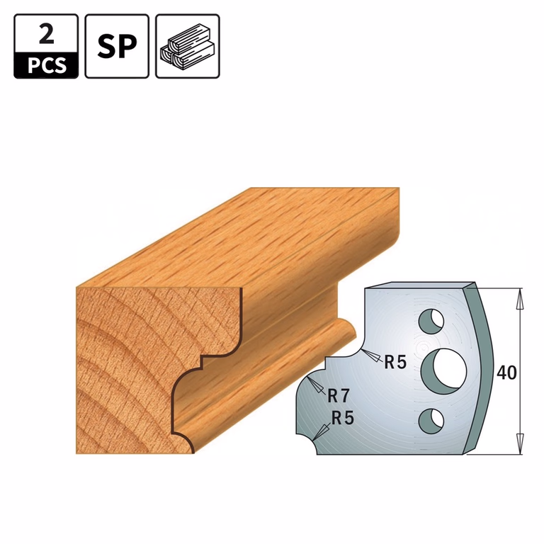Profielmessen voor profielfreeskop I=40mm profiel 82