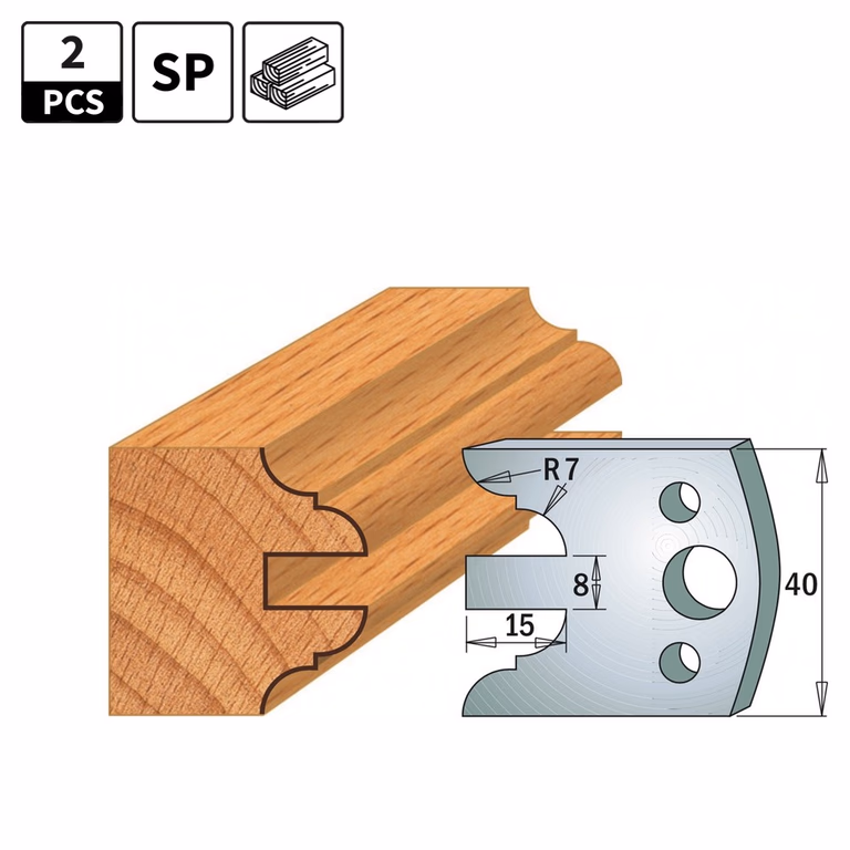 Profielmessen voor profielfreeskop I=40mm profiel 98