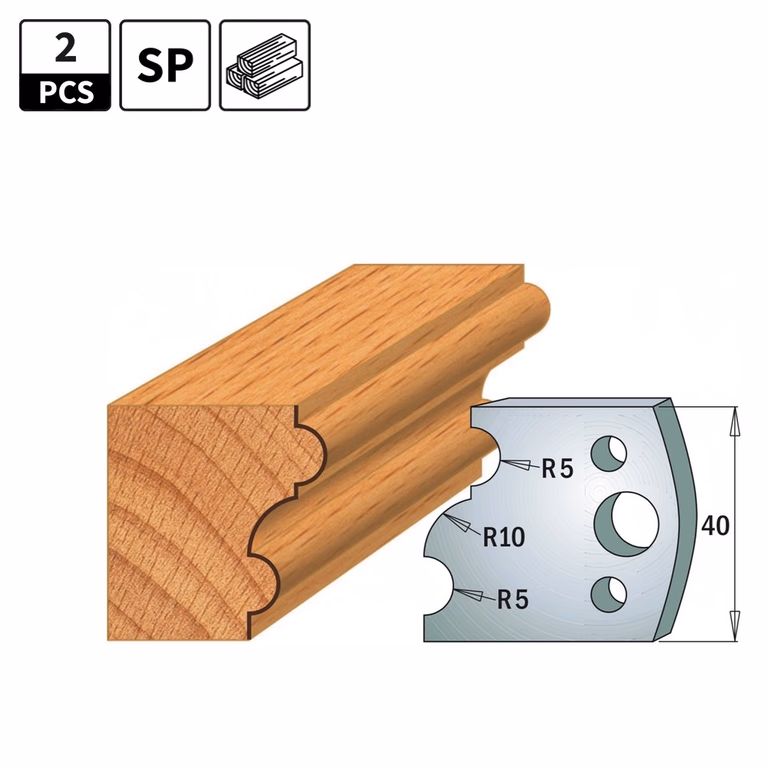 Profielmessen voor profielfreeskop I=40mm profiel 52