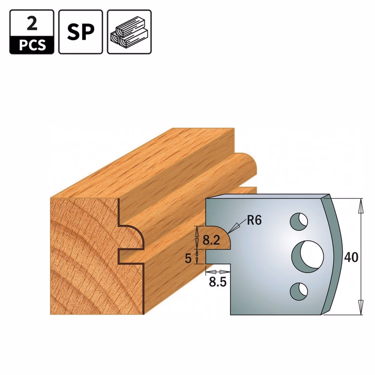 Profielmessen voor profielfreeskop I=40mm profiel 134