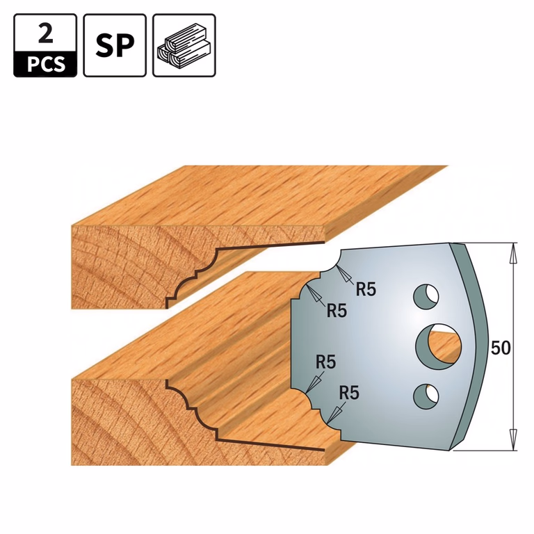 Profielmessen voor profielfreeskop I=50mm profiel 580
