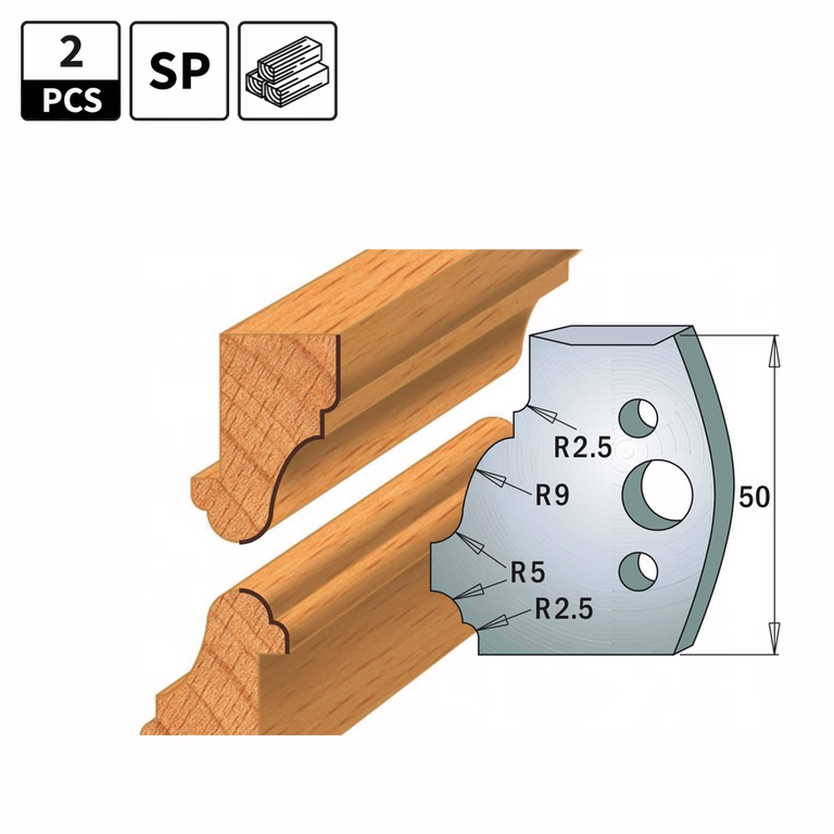 Profielmessen voor profielfreeskop I=50mm profiel 558