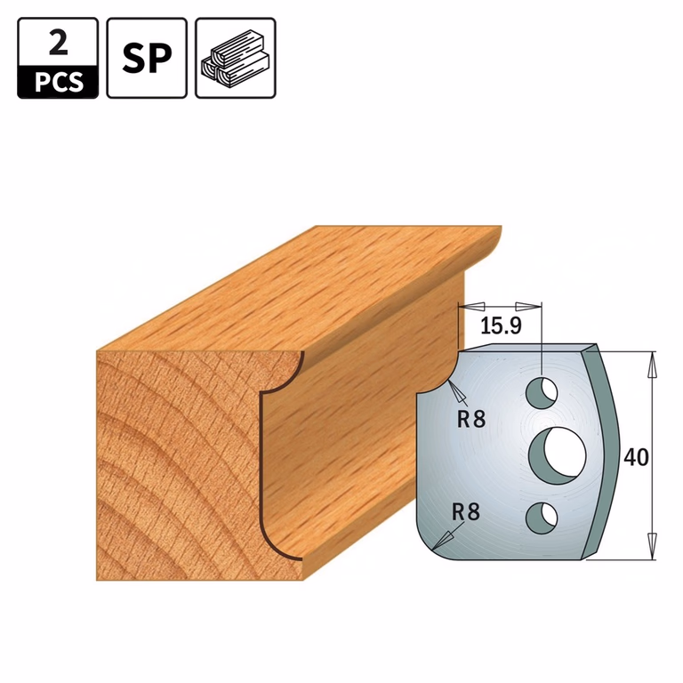 Profielmessen voor profielfreeskop I=40mm profiel 174