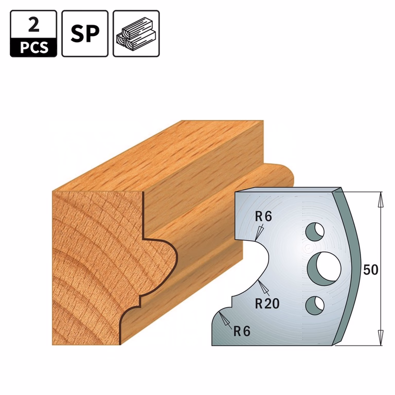 Profielmessen voor profielfreeskop I=50mm profiel 505
