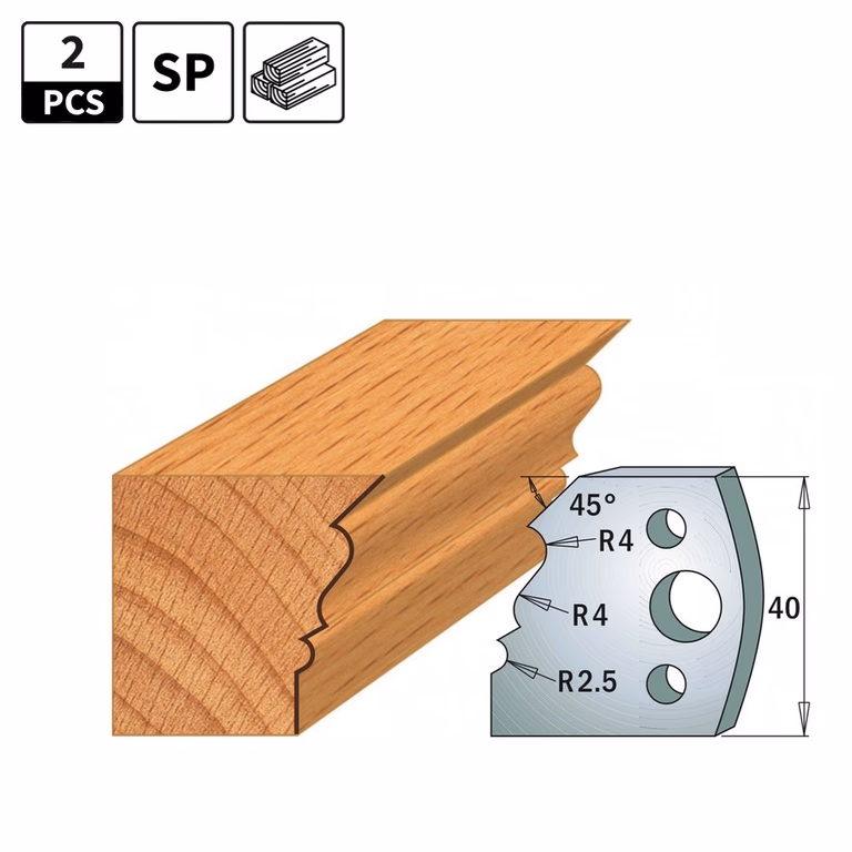 Profielmessen voor profielfreeskop I=40mm profiel 107