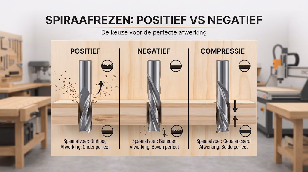 Positieve of negatieve spiraalfrees: wat is het verschil?