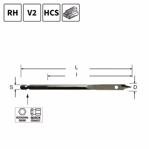 Speedboor, D=6mm L=150mm