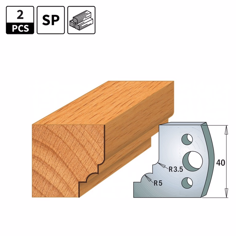 Profielmessen voor profielfreeskop I=40mm profiel 20