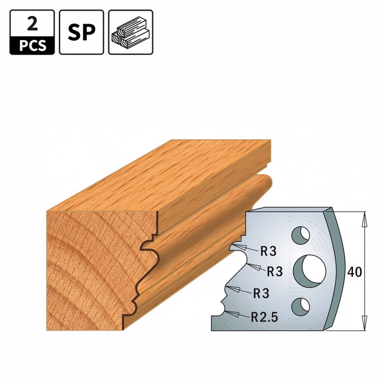 Profielmessen voor profielfreeskop I=40mm profiel 122