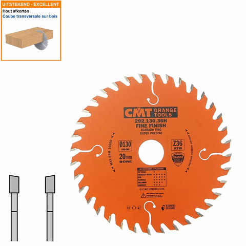Lame pour abréviation, machine portable D=130mm B=20mm P=1,4mm Z36