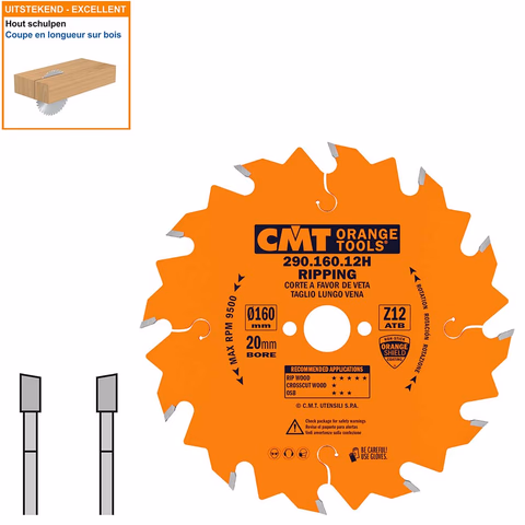 Lame pour coupes longueur, machine portable D=160mm B=20mm K=2,2mm P=1,6mm