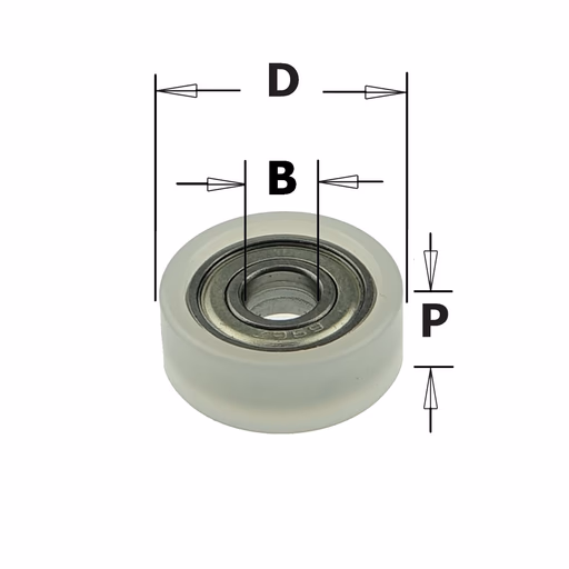 Delrin® rechte kogellager D=37,4mm B=12,7mm P=15,7mm