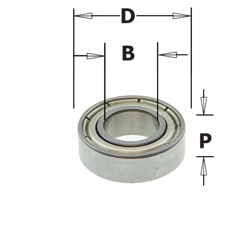 Standaard kogellager D=16mm B=8mm P=5mm