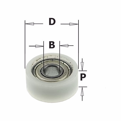 Delrin® rechte kogellager D=15,87mm B=4,76mm P=7,2mm