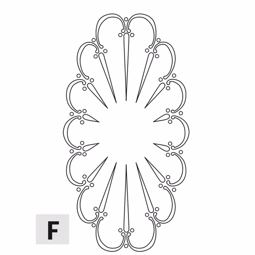 F-Espagnol fan ( 2 pièces calibre ) L=380mm