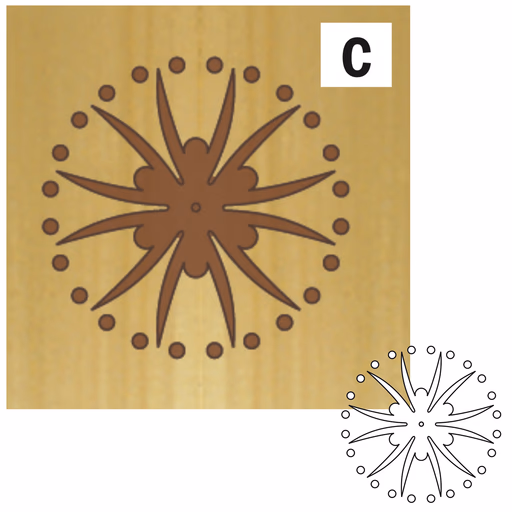 Rosette 3 & 7 - C ( 1 & 1 pièces calibre ) L=85mm