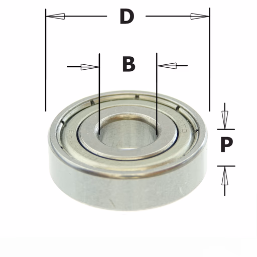 Standaard kogellager D=22mm B=8mm P=6mm