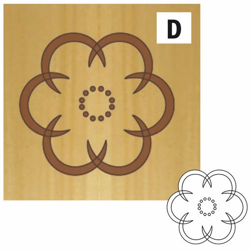 Rosette 4 & 8 - D ( 1 & 1 pièces calibre ) L=79mm