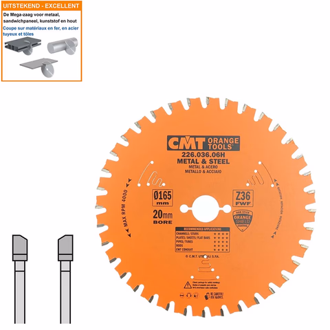 Lame de scie multi-circulaire HW D=165mm B=20mm K=1,6mm Z36