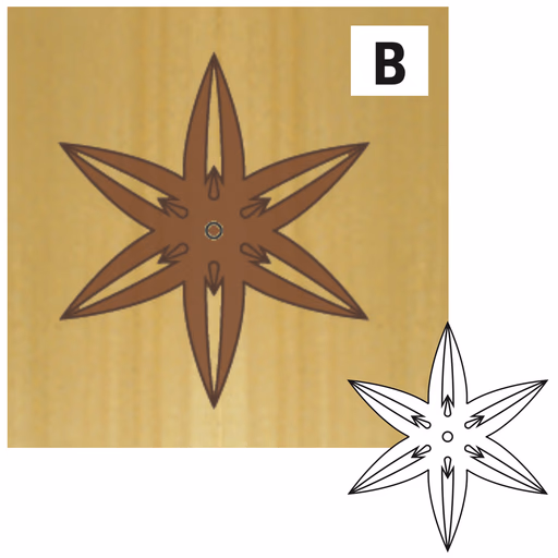 Rosette 2 & 6 - B ( 1 & 1 pièces calibre ) L=88mm