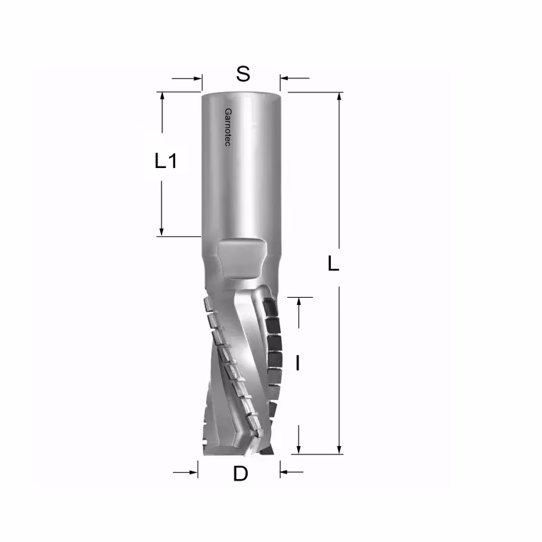Fraise diamantée négative PCD Z3+1 Turbo