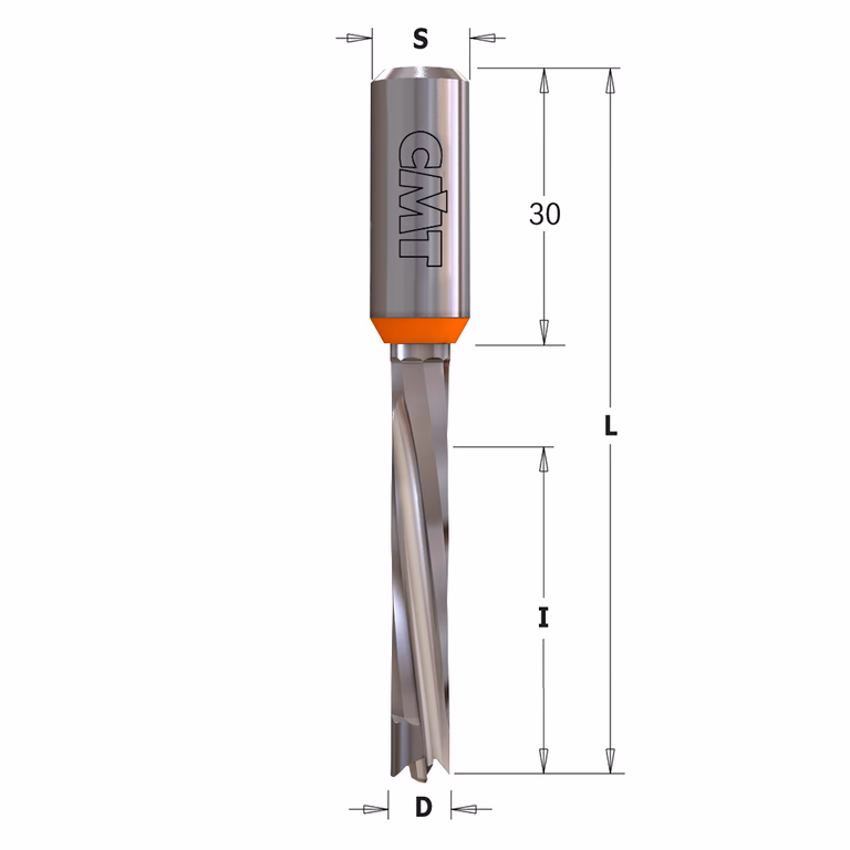 Mèche pour perceuse, gauche D=6mm L=70mm L1=30mm I=30mm