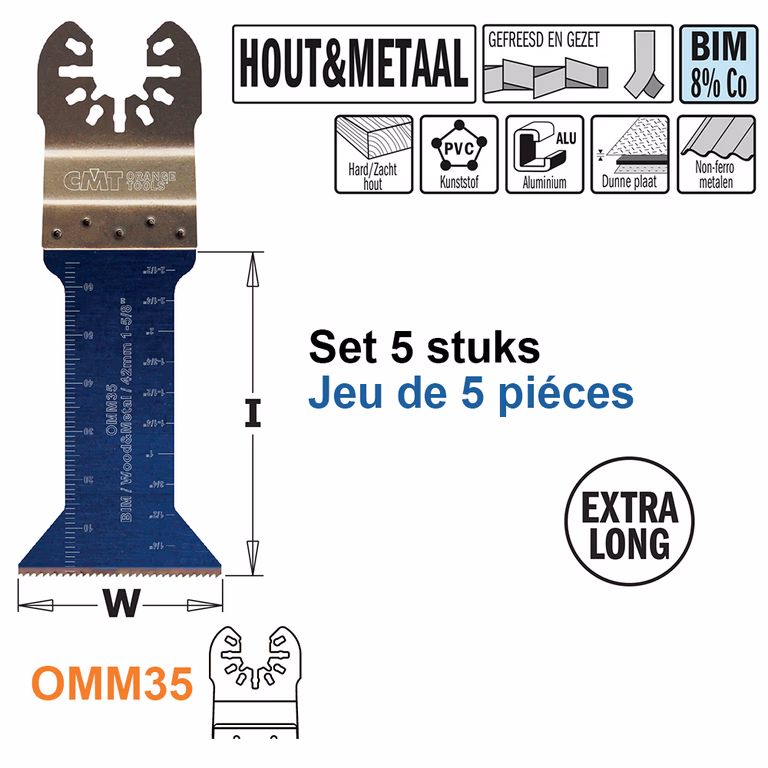 Multitoolzaagblad voor hout en metaal, 42mm · OMM35-X5