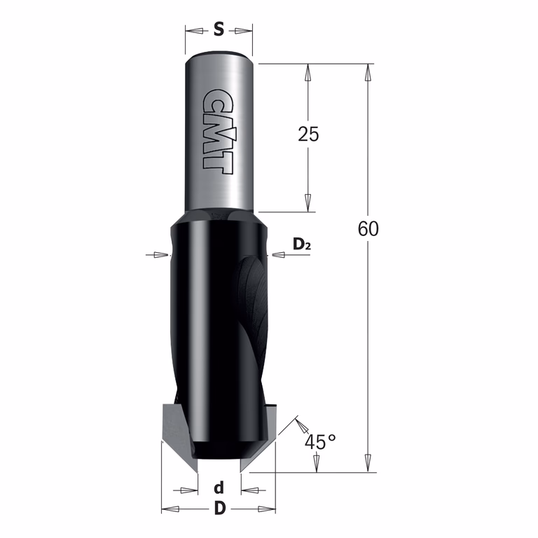 Fraisoirs, gauche D=16mm S=10mm d=5mm