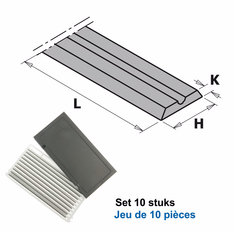 Plaquettes réversibles en HWM pour raboteuses portatives (par 10 pc.)