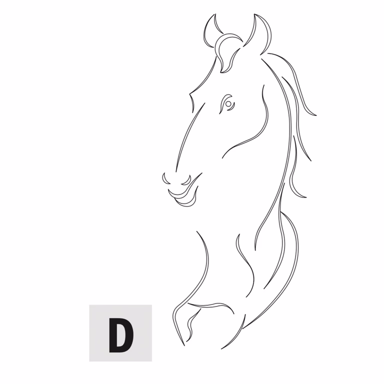 Kastdeur Paard - D L=445mm