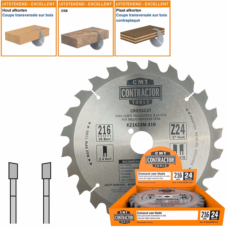 Lot de 10 lames universelles HW Contractor K21624M-X10
