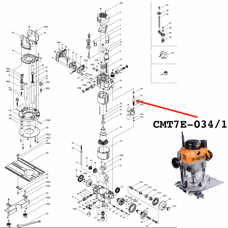34.1-2_METAL WORM SHAFT (BEFORE 2010 for 2000W)
