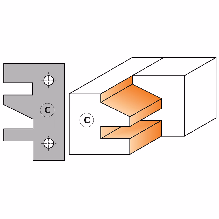Paire de couteaux de profil type C