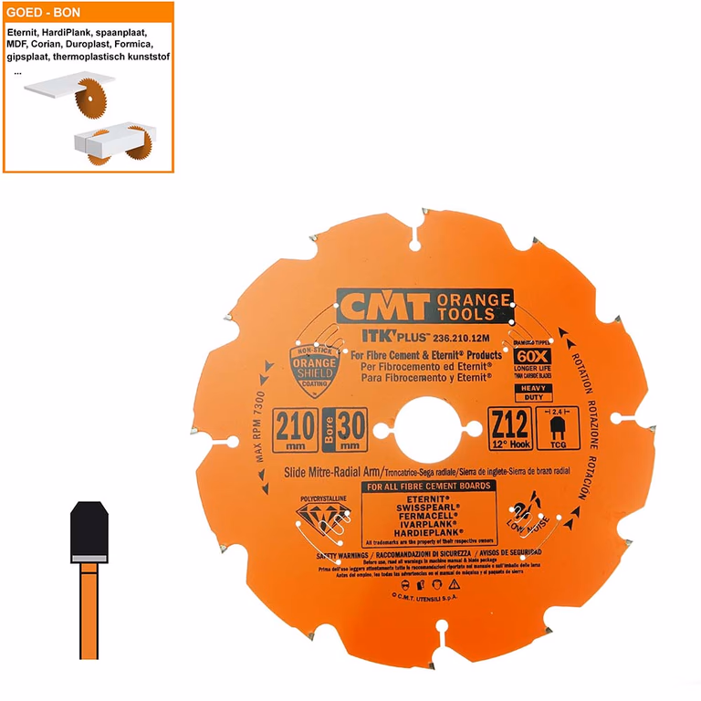 Scie circulaire pour fibres de ciment 236.210.12M