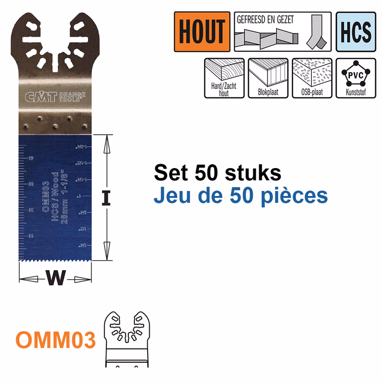 Multitoolzaagblad voor hout, 28mm · OMM03-X50