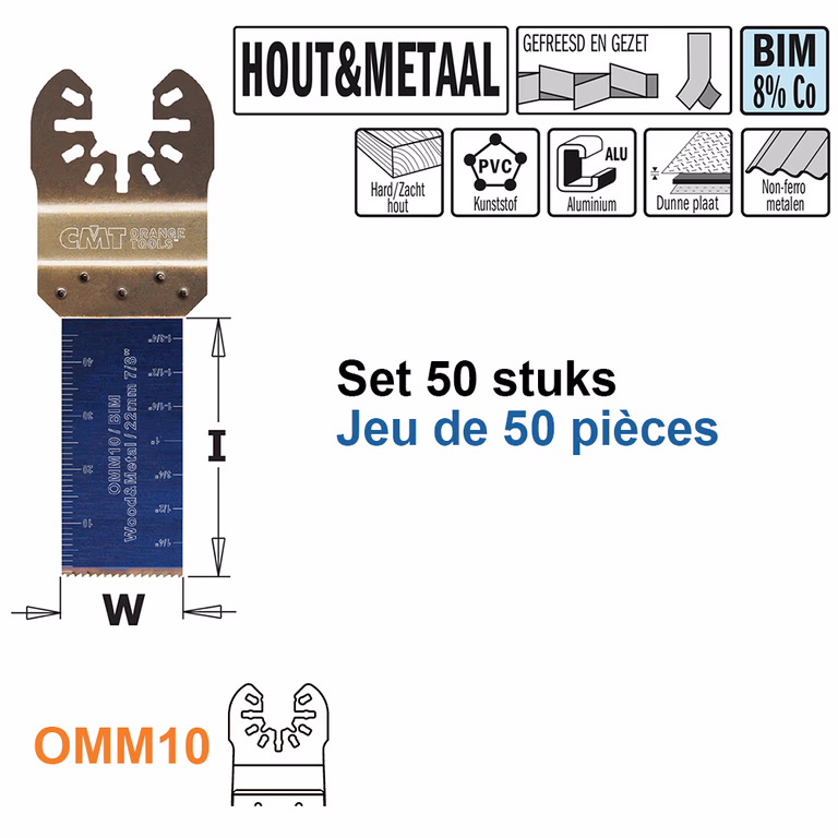 Multitoolzaagblad voor hout en metaal, 22mm · OMM10-X50