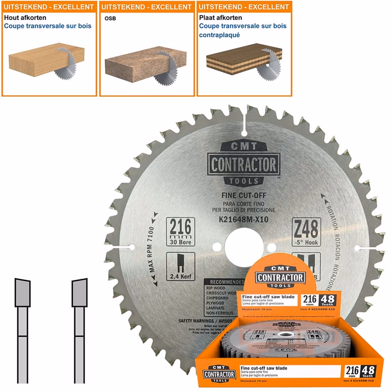 Lot de 10 lames universelles HW Contractor K21648M-X10