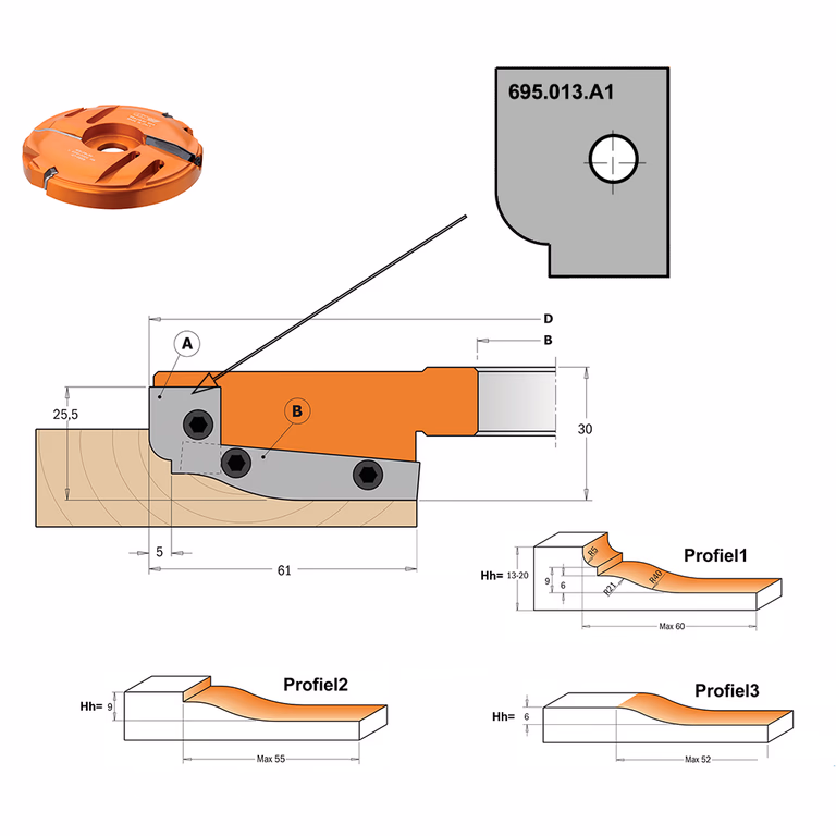 Paire de couteaux de profil art. 694.013