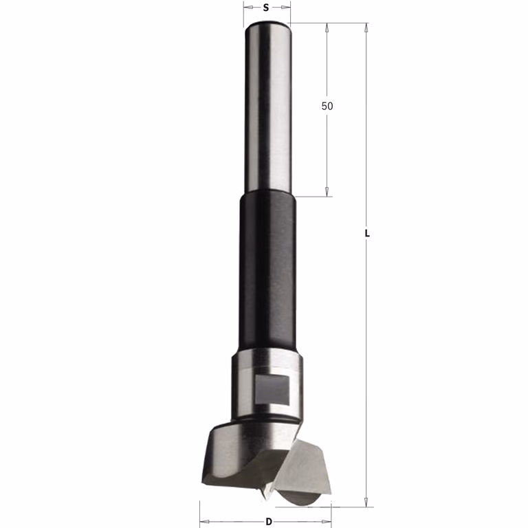 Foret à tête cylindrique avec longue tige cylindrique D=14, droite D=14mm S=13mm