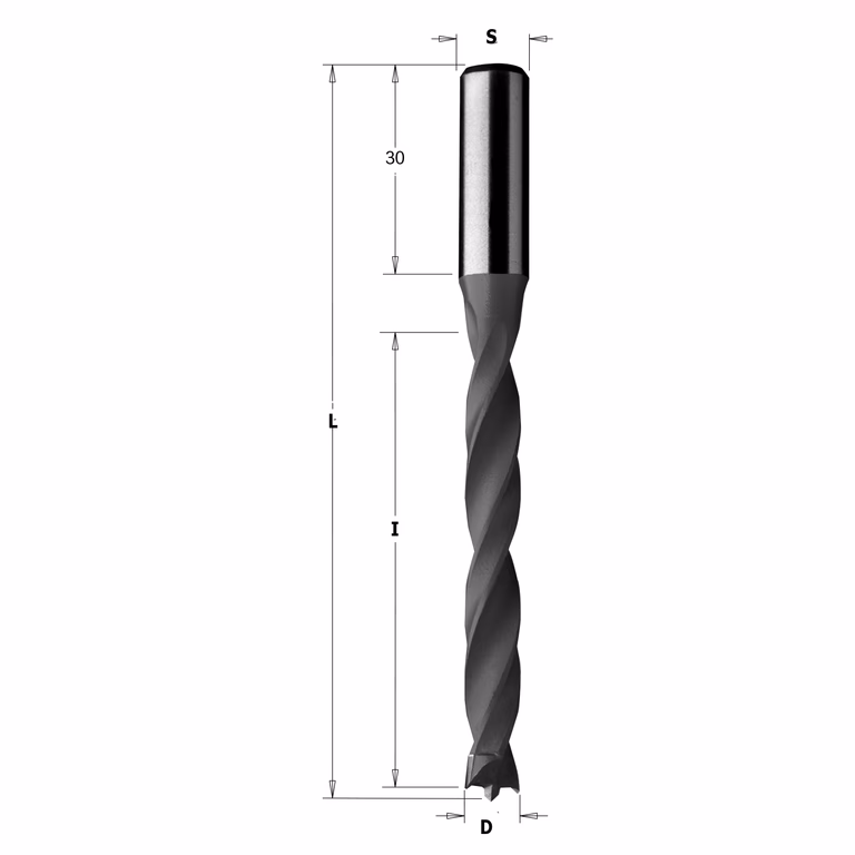 Mèche pour perceuse, droite D=7mm L=105mm L1=30mm I=65mm