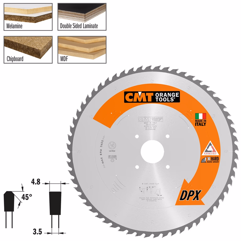 Lame de scie avec dents DPX (carbure) 282.520.60V