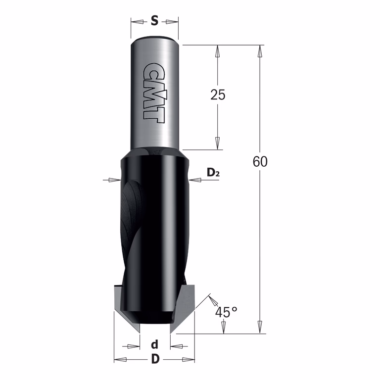 Fraisoirs, droite D=12mm S=8mm d=3mm