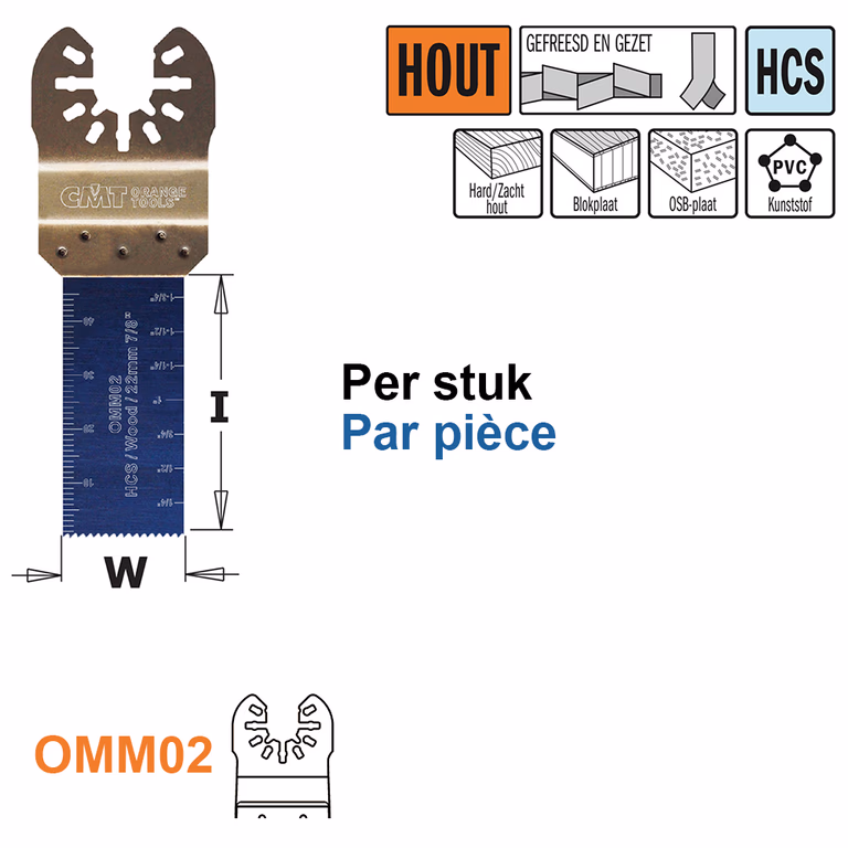 Multitoolzaagblad voor hout, 22mm · OMM02-X1