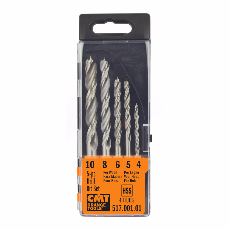 Jeu de forets HS 4–5–6–8–10 mm, double spirale D=4mm Z2