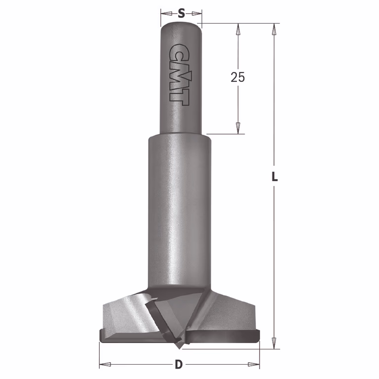 Mèche de charnière DP sans brise-copeaux, droite 369.160.61