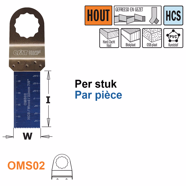 Multitoolzaagblad voor hout, 22mm · OMS02-X1