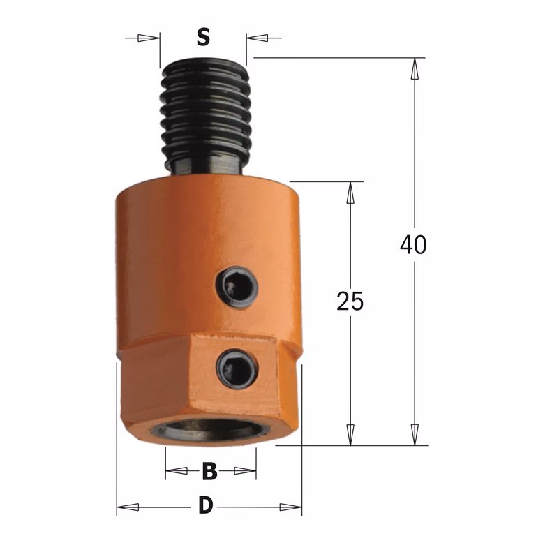 Adaptateur, gauche D=19,5mm S=M10 B=10mm · 302.000.02