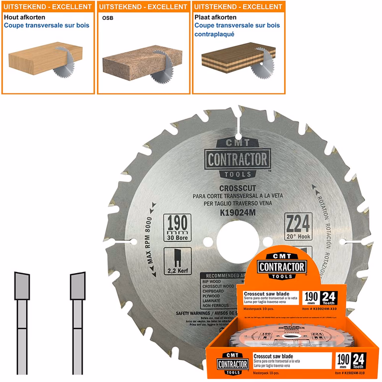 Lot de 10 lames universelles HW Contractor K19024M-X10