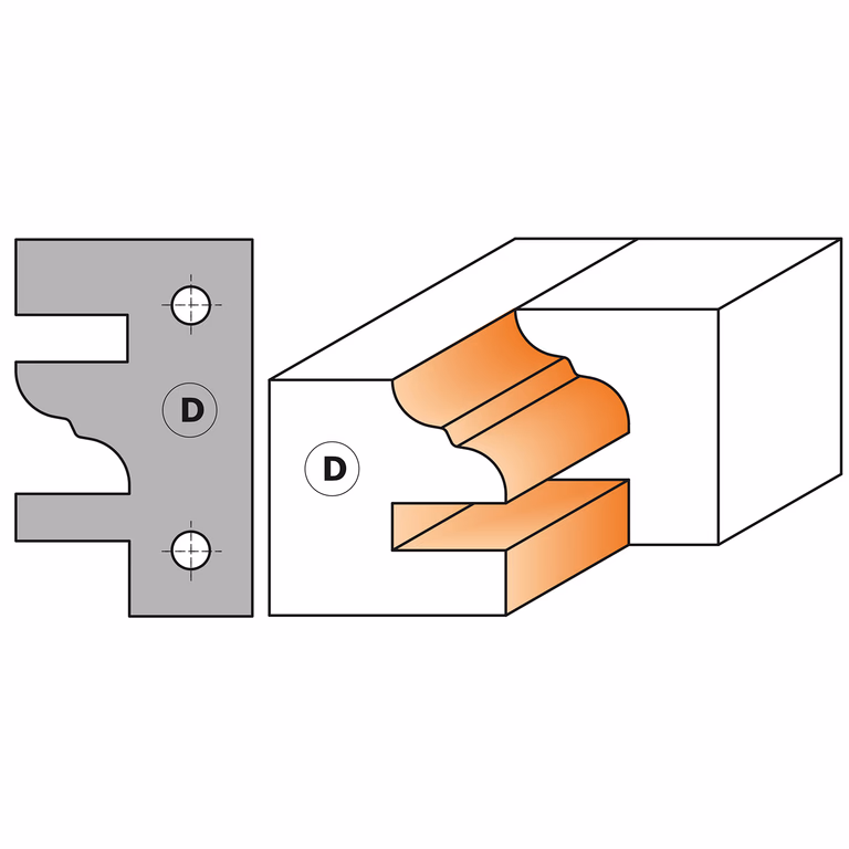 Paire de couteaux de profil type D